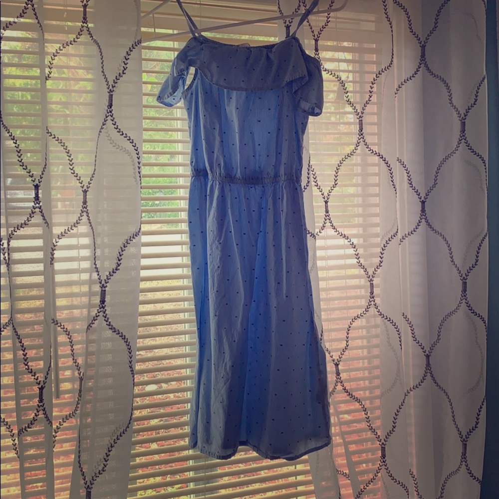 Cute blue girls H&M dress with polka dots:)